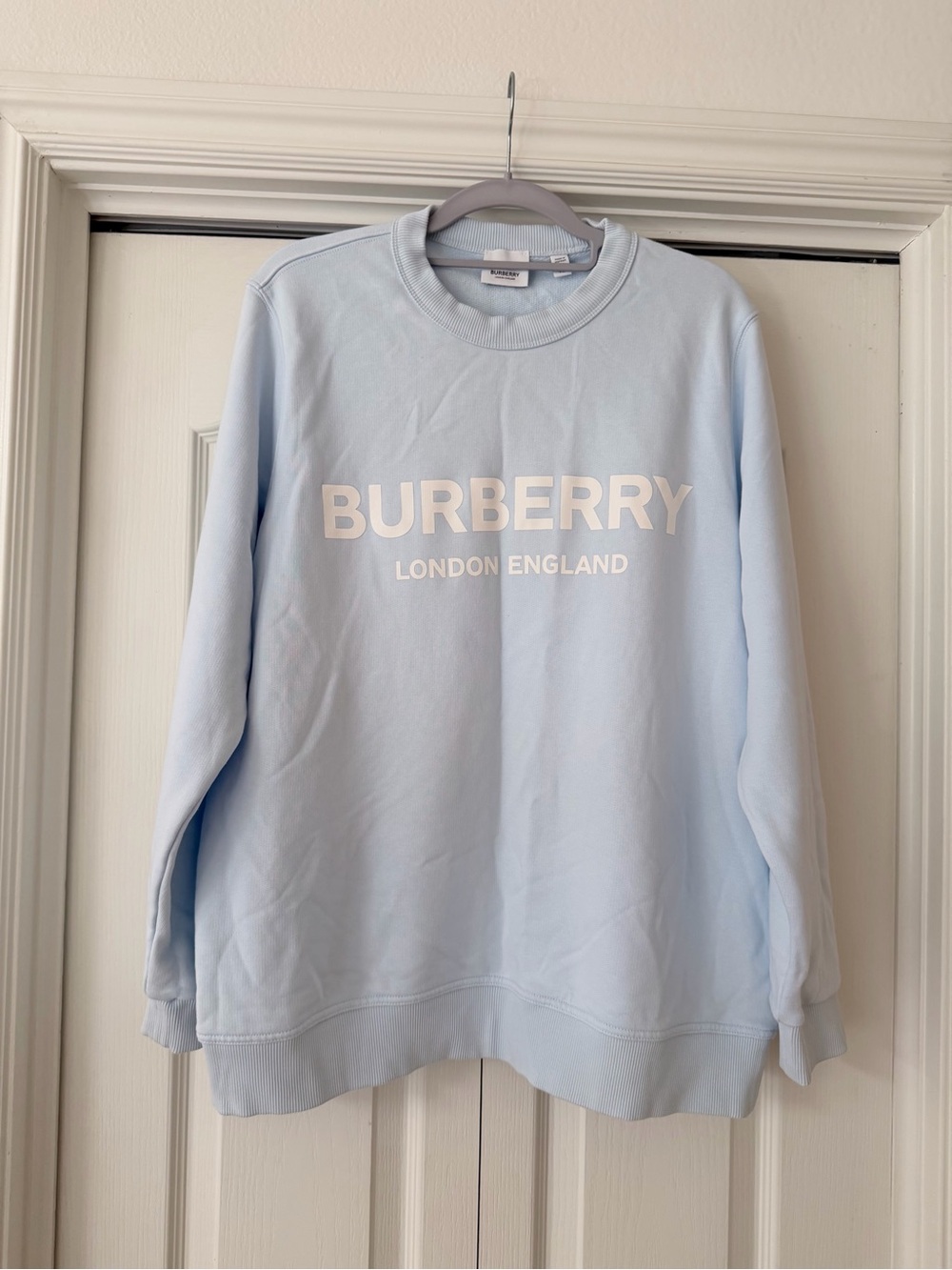 Burberry Light Blue Logo Crewneck Sweatshirt